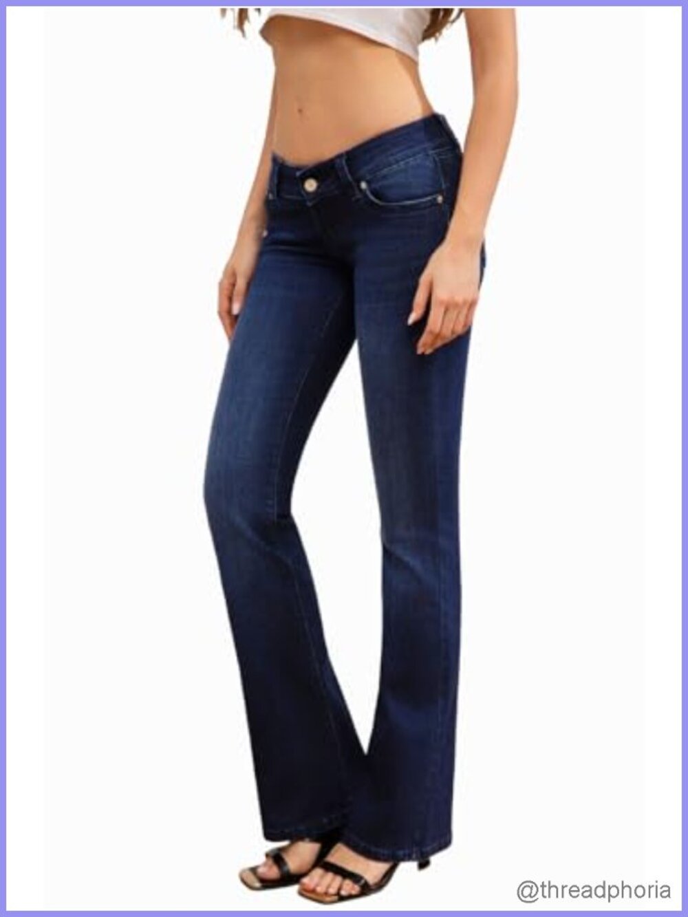 Women's Ultra Low Rise Bootcut Jeans Stretch Y2K Flared Denim Pants